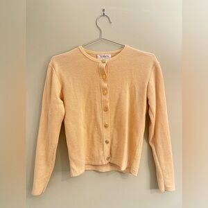 Vintage 70s Talbots 100% Wool Cardigan Sweater Tan/Beige XS/S Petite
